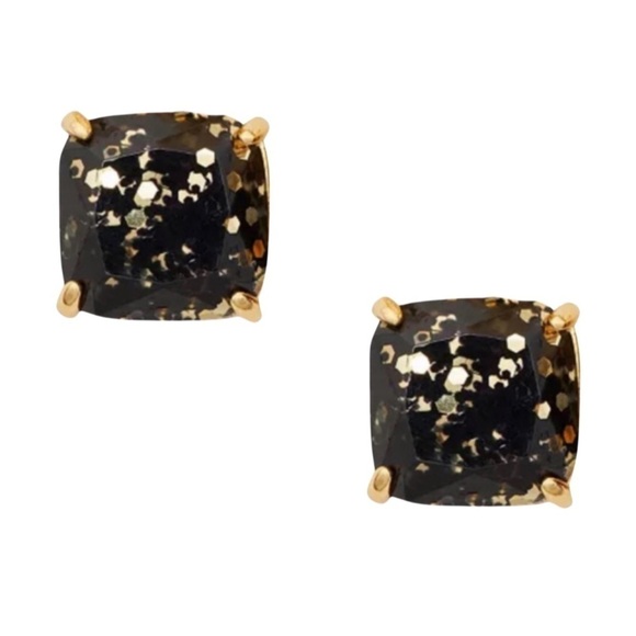 KATE SPADE • Brilliant Black Mini Glitter & Glee Earrings - Picture 1 of 3